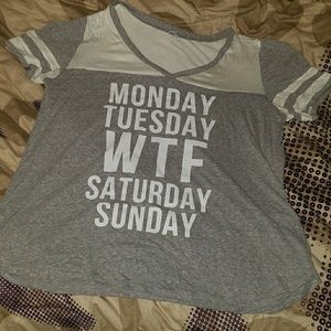 Graphic V-neck Ringer Tee